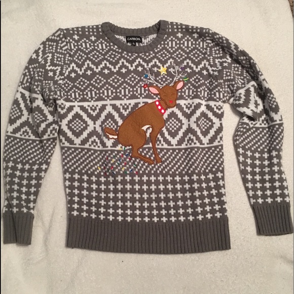 Reindeer Pooping Lights Sweater 